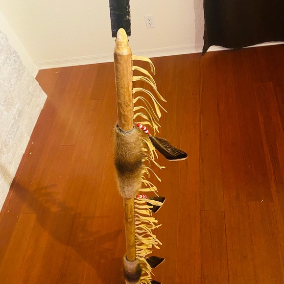 Hand made muskrat spear 61” made by enrolled member of the EBCI Cherokee - Picture 1 of 5